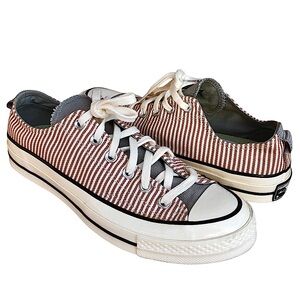 Converse A00474C Chuck 70 Low Crafted Dusty Rose Ivory Stripe Women’s Size 9